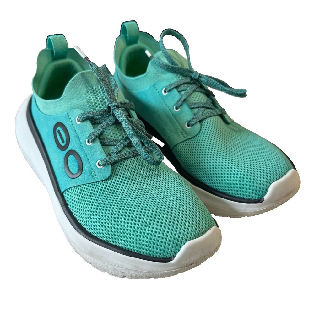 OOFOS OOmy Stride Recovery Shoes Womens Size 9 Emerald Mint Green Mesh Sneaker